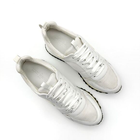 LOUIS VUITTON White Run Away Sneaker White Damier Size 39.5 LV Logo Running Shoe - Picture 4 of 13